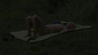 Hot Topless Blonde Takes Long Piss In The Grass