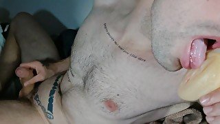 Licking new pussy and clit is making my cock hard