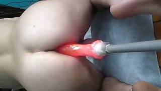 Drilling my girlfriend's juicy pussy with our sex toy