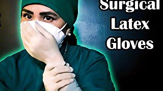 Surgical latex gloves fetish ASMR