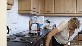 Sammy K in Kitchen Slips - DownblouseJerk