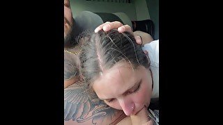 Blowjob and Creampie from slut on tour bus full of people - NO FUCKS GIVEN