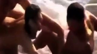 Hot threesome at Nude Beach