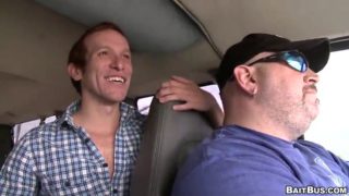 Hot gay sex in the back of a van with two sexy fellas