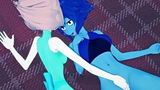 Lapis and Pearl fucking upstairs, licking pussy and tribbing - Steven Universe Hentai.