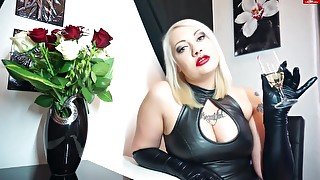 German Blond Domina Ashtray POV