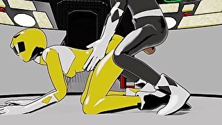 Black and Yellow ranger Doggystyle Anal