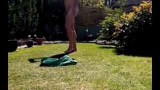 Drinking and smoking naked in garden for neighbour to see 