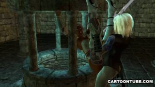 Stunning 3d cartoon ebony elf babe gets fucked