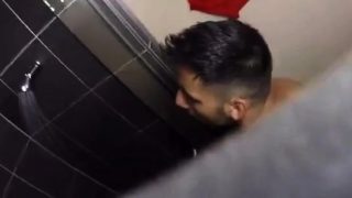 Str8 spy guy in hostel shower jerk part 1