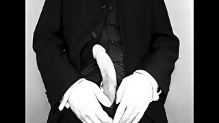 I jerk off in a tuxedo and drop a load of cum on you