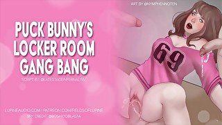 [F4M] Puck Bunny's Locker Room GANG BANG Surprise! [EROTIC AUDIO]