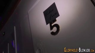 Gloryhole babe ass fucked