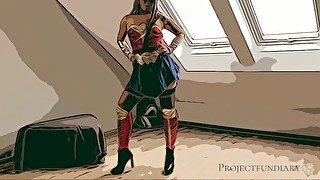 strong wonder woman used like a slut - first time cosplay costume roleplay sex_long version