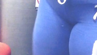 Latina Milf Cameltoe and booty in blue sweats