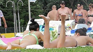 Saucy Bikini 18Yo Schoolgirl Schoolgirls With Nasty Rear End End Micro Thongs Tanning - (PORN MOVIES)