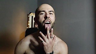 Hairy Gay Model Striptease and Cum at the Vintage Studio - Louis Ferdinando