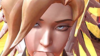 Mercy blowjob. Overwatch parody