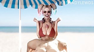 Harley Quinn Beach Titty Fuck (White Version) [DC]