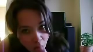 amateur girlfriend sucks her cock