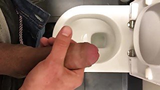 I jerk off and cum in public mall bathroom