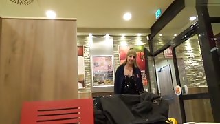 I suck dick in restaurant in my amateur blonde porn vid