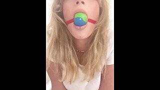 RoxannaRedfoot Candy Ball Gag in Shower