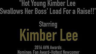 Hot Young Kimber Lee Swallows Her Boss' Load For a Raise!!