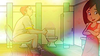 AUDIO ONLY - Gay bathroom dirty talk, straight male gets shemale JOI