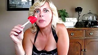 Sexy big boob blonde wife milking a big cock