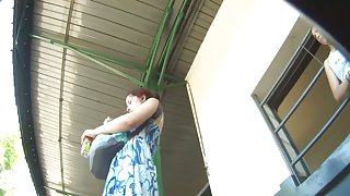 Real redhead milf upskirt voyeur video