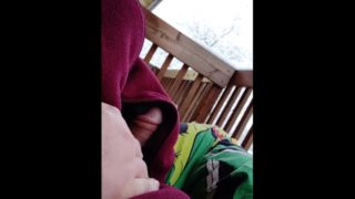 Risky Public Jerk On My Balcony In Winter (Part 1 - No Cum)