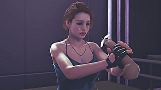 Jill Valentine jerking your cock facial