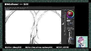 working process-porn comic 神の手#2 p06