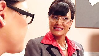 Lisa Ann has smoking hot lesbian sex at the office