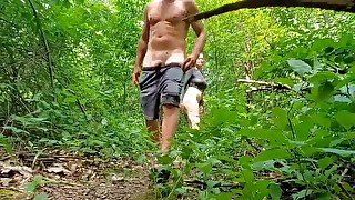 Nature hike quickie (set the camera on the trail and fucked 😈 risky