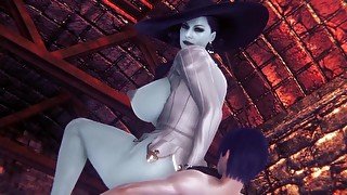 Lady Dimitrescu Reverse Cowgirl  Resident Evil Village Parody