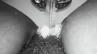 Ebony Masturbating With Showerhead