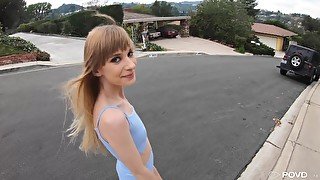 Chanel Shortcake sucks abig cock in the car and gets pussy licked