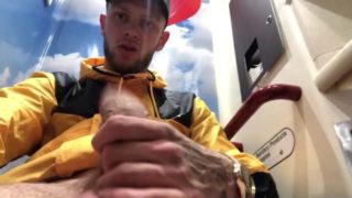 BRITISH SCALLY LAD WANKING ON PUBLIC TRAIN