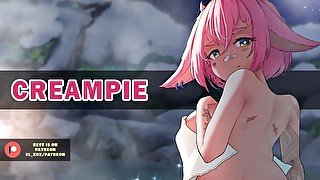 ASMR Creampie in the Hot Springs