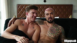 Latin gay anal sex with cumshot