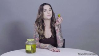 Porn Stars Eating: Rocky Emerson Pounds A Pickle!