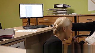 Lovelicks(dot)club Loan4k. Blonde hottie with pigtail is owned by loan manager for cash