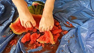 Feet Crush Watermelon ASMR