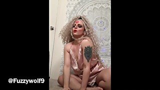 Spooky Slut Smokes in Stockings- shows off pussy, feet, and ass