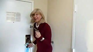 Amazing homemade shemale movie with Stockings, Blowjob scenes