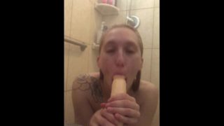 Homemade POV Dildo Shower Masturbation