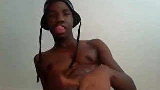 Black dude cums on his stomach