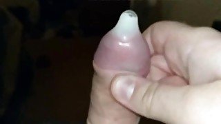 Slow motion jerk and condom cum